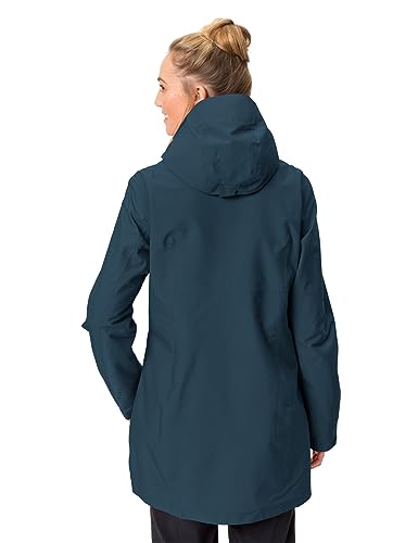 VAUDE Idris III 3-in-1 Parka Damen – Damen-Winterjacke wasserdicht, winddicht & atmungsaktiv mit Eco-Finish, Damen-Doppeljacke mit wärmender Hybrid-Innenjacke – in Blau, Größe: 42