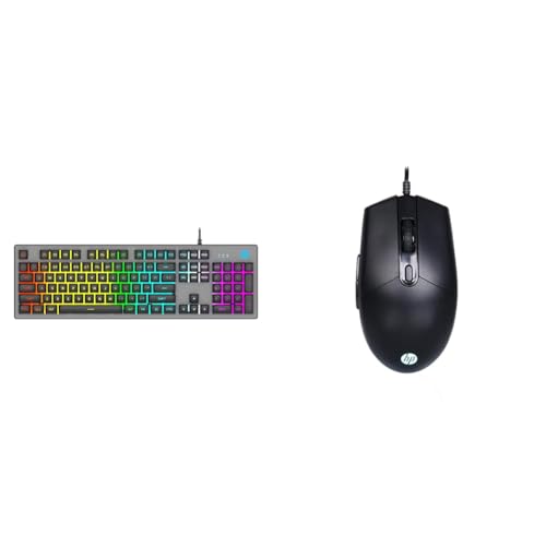 Image of HP K500F Backlit Membrane Wired Gaming Keyboard with Mixed Color Lighting, Metal Panel with Logo Lig