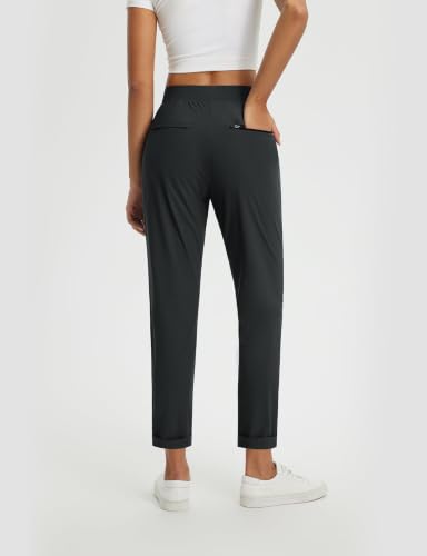 Image of baleaf Womens Pants Petite Travel Stretchy Work with Zip Pockets Slacks