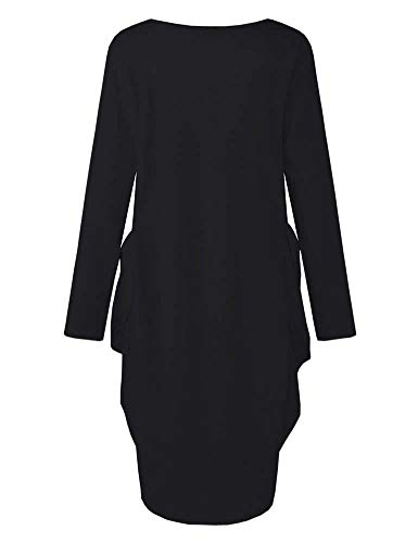 Image of Women's Faith Forwarding Letters Printed T-Shirt Causal Loose Dresses with Pockets