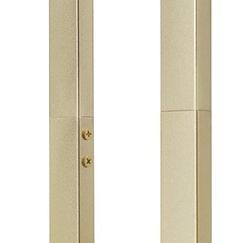 Globe Electric 12273 D'alessio 58" Floor Lamp, Gold, White Linen Shade, Faux Marble Base, On/Off Socket Rotary Switch, Title 20 Led Bulb Included #TOP6