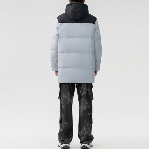 Chaqueta de invierno larga para hombre en bloque de color y acolchada 2