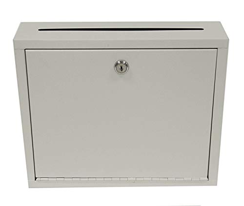 AdirOffice Multi Purpose Mail Box with Lock - Heavy Duty Drop Box - Commercial Suggestion Box -Wall Mountable Safe and Secure Ballot Box - 3" x 10" x 12" - Black - Thumbnail 2