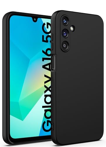 DIZORO Compatible with Samsung A16 5G Back Cover with Upgraded Square Edges for Camera Protection Shockproof Flexible Matte Liquid Silicone Mobile Phone Case (OG Black)- Best and cheap mobile covers in India