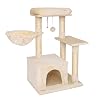 lionto Kratzbaum Kletterbaum Katzenkratzbaum Katzenbaum Höhe 85 cm Beige