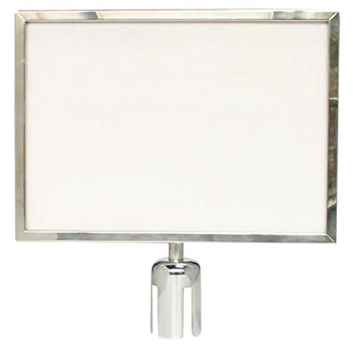 Panneau d'affichage A3 horizontal chrome pour poteau de guidage à sangle