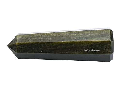 Image of Crystal Heaven Certified Golden Sheen Obsidian Tower Obelisk Point For Chakra, Healing And Balancing - Aaa Grade Original Certified Gemstone Agate For Reiki Meditation Yoga Spiritual (2-3 Inches)