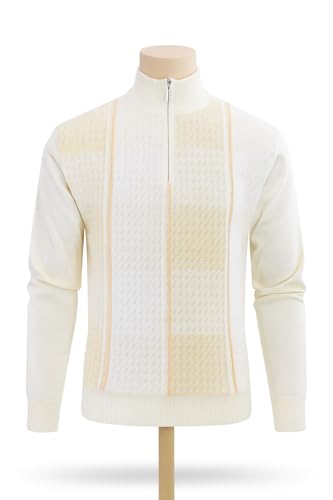 STACY ADAMS Men's Sweater, Multi Square Houndstooth Pattern4