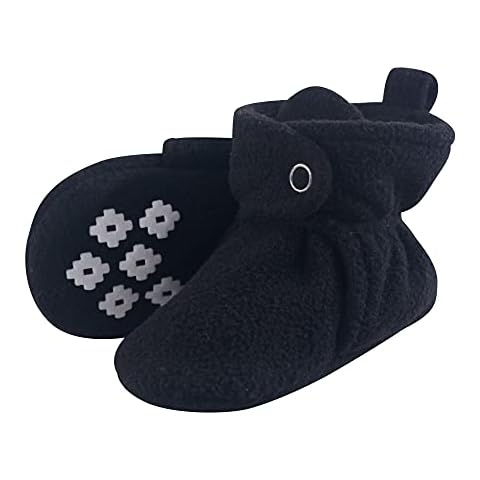 Little Treasure baby boys Cozy Fleece Booties Slipper Sock, Black, 0-6 Months US Cover