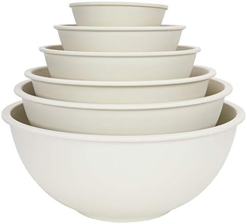 Chef Craft Eco Bamboo Fiber Mixing Bowl Set, 6 Piece, Natural