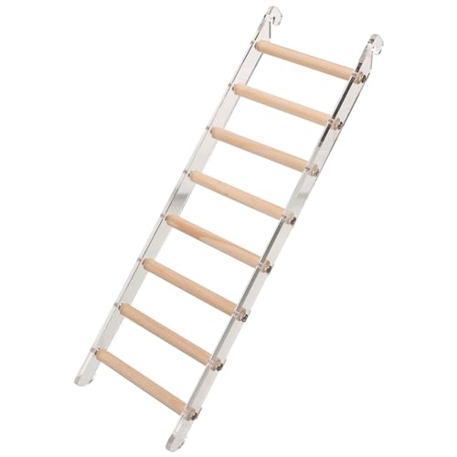 LOGOFUN Wooden Bird Ladder Parrot Climbing Ladder Toy Acrylic Wood Parrot Perch Stand Bird Cage Toys Accessories for Small Medium Bird Conure Cockatiel Parrotlet Lovebird Budgie - 8