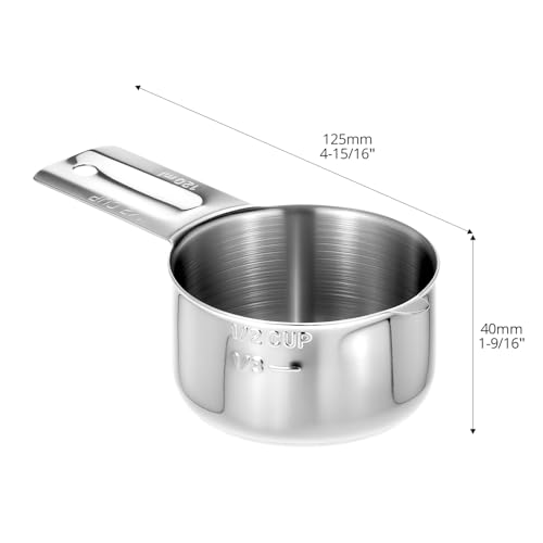 Vaso medidor 1/2 taza acero inoxidable 120 ml QWORK miniatura 4