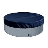Okładka na zewnątrz wanny z hydromasażem, okrągłe okrągłe spa 200 x 30 cm ze wzmocnionymi krawędziami, ciężki zapach deszczu deszczu na basen wanna (niebieski)