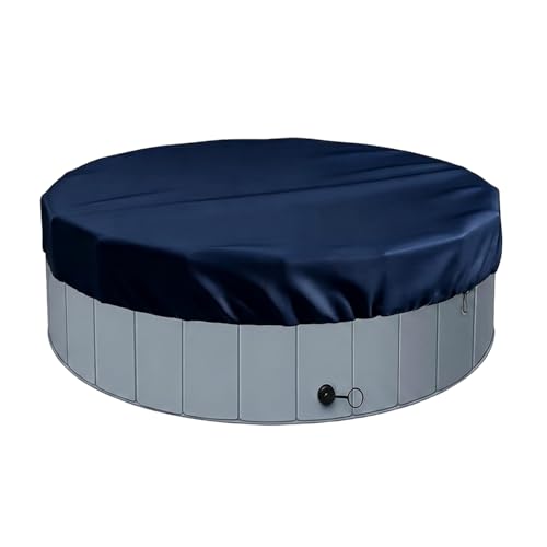 Okładka na zewnątrz wanny z hydromasażem, okrągłe okrągłe spa 200 x 30 cm ze wzmocnionymi krawędziami, ciężki zapach deszczu deszczu na basen wanna (niebieski)