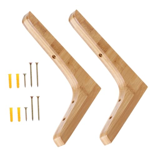Support étagère mural bois SHINEOFI équerre angle solide lot de 2 pièces pour étagères muraux