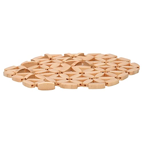 Mimo Style Descanso de Panela de Bambu Formato Hexagonal, Sustentável e Resistente ao Calor para Pra
