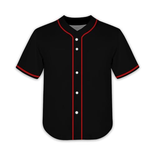 Slvriog Camiseta infantil de beisebol com botões para meninos e meninas, camisetas esportivas simple