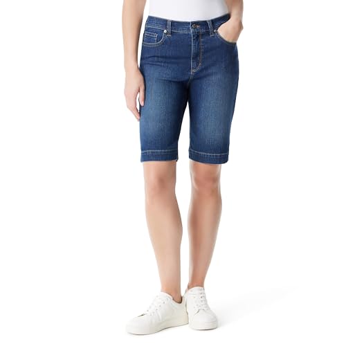 Gloria Vanderbilt Women's Petite Amanda Bermuda High Rise Short Standard, Prato