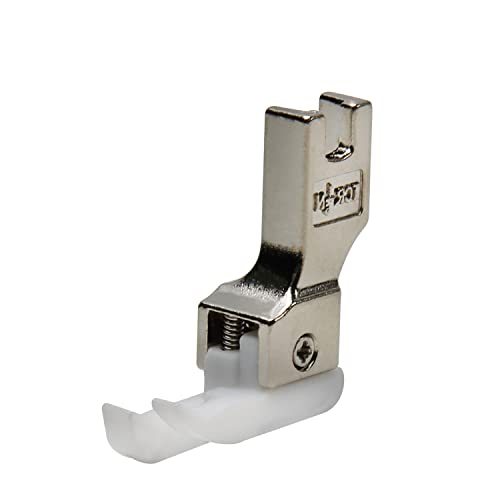Image of Othmro #TCR Industrial Sewing Machine Presser Feet 1 /16inch Hinged Sewing Presser Foot Plastic and Steel Presser Feet with Right Guide for Single Needle Industrial Sewing Machines White Silver