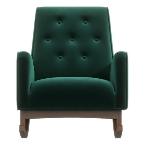ASHCROFT Dalston Velvet Rocking Chair in Green