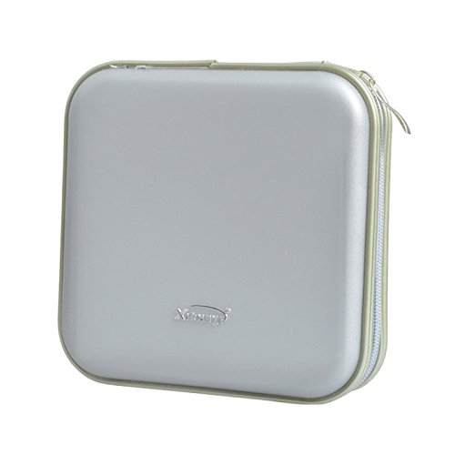 Yeqoo CD Case Portable 40 CD DVD VCD DJ Album Bag Hard Shell Double Sided DVD Storage Case (Silver)