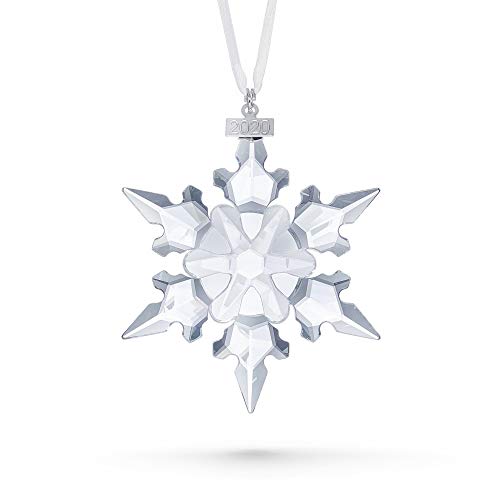 Swarovski Ornament, Jahresausgabe 2020, Edler Swarovski Kristall in Schneeflocken-Form, mit Prachtvollem Satinband und Metalletikett