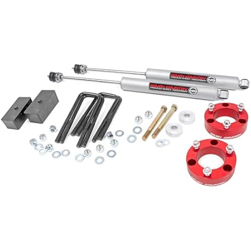 Rough Country 3" Lift Kit w/N3 Shocks for 2005-2023 Toyota Tacoma - 74530RED
