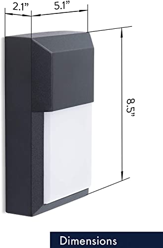 Coramdeo W021-850LED-BK SINGLE Commercial Residential Outdoor Sconce Wall Pack Light, Wet Location, Built In Led Color Select Switch thumb #2