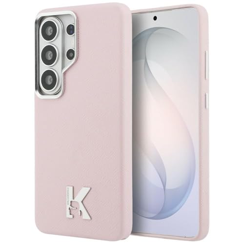 CG MOBILE Karl Lagerfeld K Coque de protection en métal avec logo compatible avec MagSafe pour Samsung Galaxy S26 Ultra (rose)