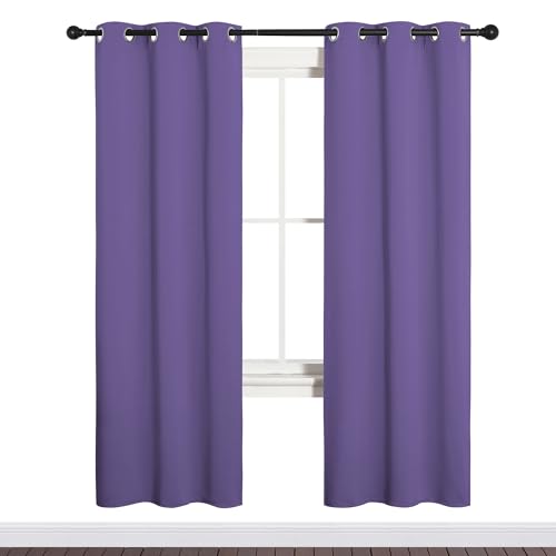 Image of NICETOWN Bedroom Curtain Panels Blackout Draperies, Thermal Insulated Solid Grommet Blackout Curtains /Drapes (Lilac Purple, 1 Pair, 34 by 72-inch)