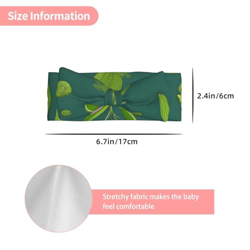 flowers and plants Prints Baby Bow Headband - Super Stretchy Soft Bows Hair Accessories for Newborn Infant Toddlers Kids Girls - Elastic and Skin-Friendly3