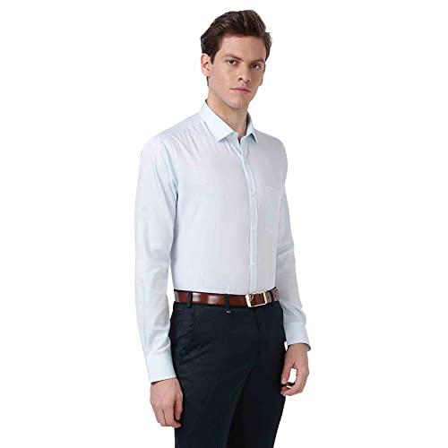 Image of Park Avenue Men's Pure Cotton Checks Pattern Slim Fit Semi Cutaway Collar Full Sleeve Formal Shirt