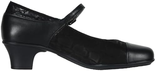 SAS Isabel - Pumps for Women - Smooth Leather and Suede Upper - Slip-on Design with an Elastic Topline Black/Snake 9.5 N - Narrow (AA) | Image 5
