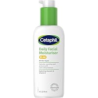Cetaphil Daily Facial Moisturiser 118mL, Lightweight Face Moisturiser for All Skin Types, with UVA & UVB Filters, Glycerin & Vitamin E, Non-Greasy, Non-Comedogenic, Fragrance-Free, Paraben-Free, Dermatologist Tested