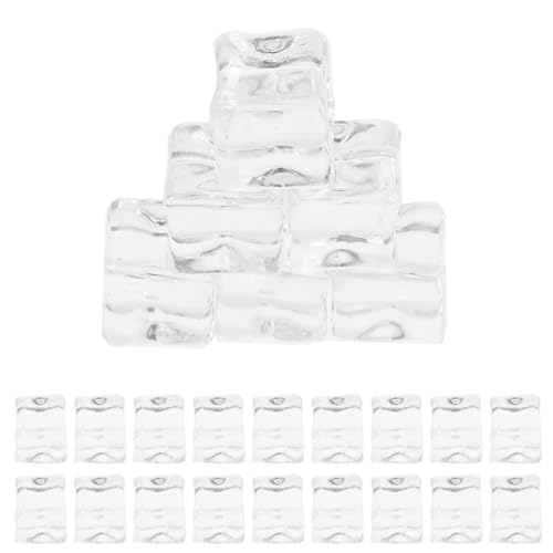 HOMSFOU Lot de 50 glaçons en acrylique - Support de glace artificiel - Accessoires de photographie - Remplissage de vase à glace - Lavables - En plastique - Perles artificielles dispersées