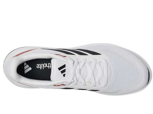 adidas Men's Run Falcon 5 Sneaker, White/Black/Better Scarlet, 93