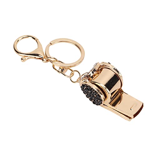 Stop Cynkowy Rhinestone Gwizdek Brelok Metalowy Plecak Breloczek śliczny Breloczek Breloki Wisiorek Dekoracja Ozdoba Biżuteria Rękodzielnicza Mały Prezent(Czarny)
