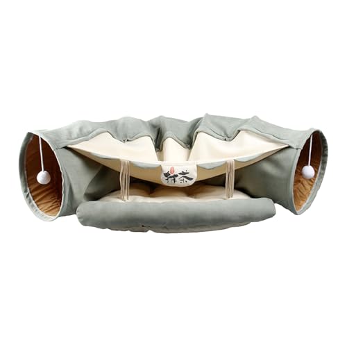 Cama multifuncional para gatos con túnel integrado de alta suavidad 2