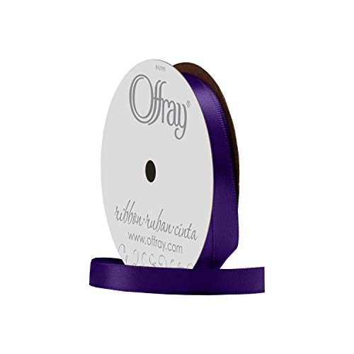 Image of Berwick 492970 3 /8 inch Wide Single Face Satin Ribbon, Regal Purple, 6 Yds