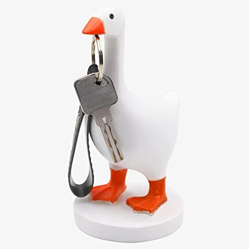 Magnetic Goose Key Holder Statue, Creative Resin Duck Statue, Art Aesthetic Goose or Duck Decor for Home Office Table Desk Bookshelf Garden, Funny Housewarming Gift