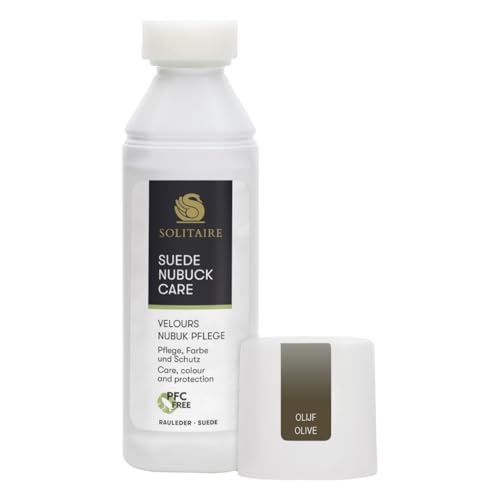 Velours Nubuk Pflege, 75 ml, Farbauffrischung, Lederpflege und Imprägnierung Farbaktivierung von Schuhen aus Willdleder, Rauleder, Veloursleder, Nubukleder und Textilien | Farbe: Olive