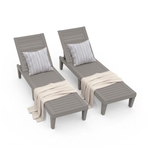 ASKPASS Resin Chaise Lounge Chairs Set of 2