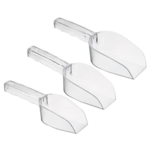 PATIKIL Ice Scoop, 3 Pack PC Plastic Small Ice Maker Flour Cereal Sugar Utility Handle Shovel for Home Kitchen Clear