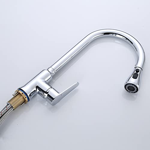 Mitigeur cuisine extractible chrome à 2 modes de sortie d'eau - 5