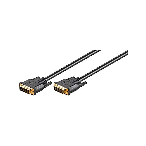 Goobay 69203 DVI Verbindungskabel / Full HD 1080p Monitorkabel / Vergoldete Stecker DVI I Dual Link (24+5 Pin) / Bildschirmkabel Verlängerung / Schwarz / 2m