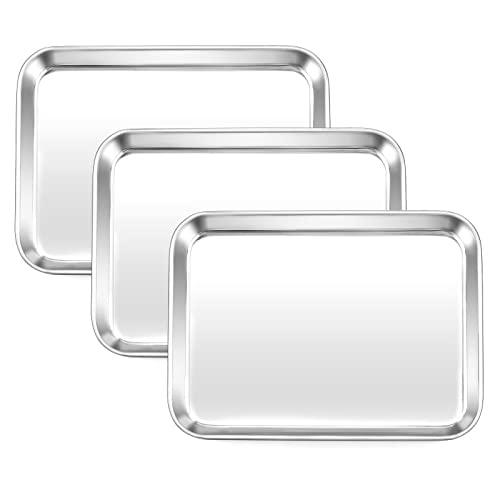 HaWare,Juego de 3 bandejas para horno tostador, bandeja para hornear galletas de acero inoxidable...