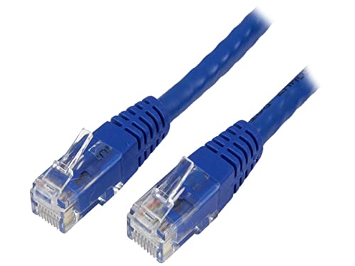 Image of StarTech 2ft CAT6 Ethernet Cable - Blue CAT 6 Gigabit Ethernet Wire -250Mhz 100W PoE RJ45 UTP Molded Network Patch Cord with Strain Relief (C6PATCH2BL)