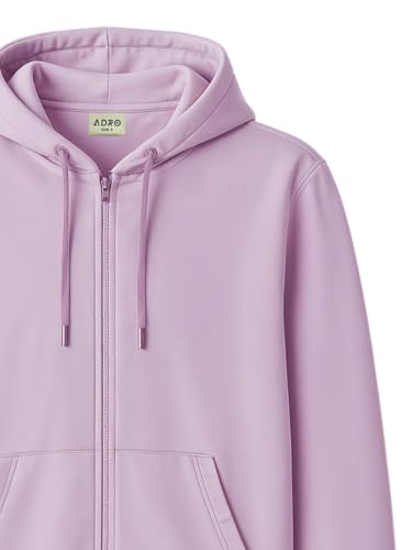 Image of ADRO Mens Cotton Solid Zipper Hoodie Sweatshirts