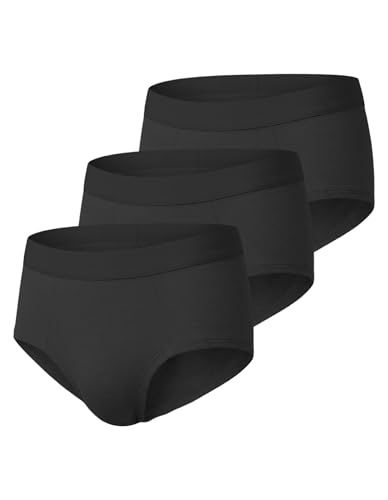LEADHALO Merino Wool Underwear Women Breathable Light Moisture Wicking Wooly Bikini Panties Anti-odor Ladies Briefs 3 Pack Black M