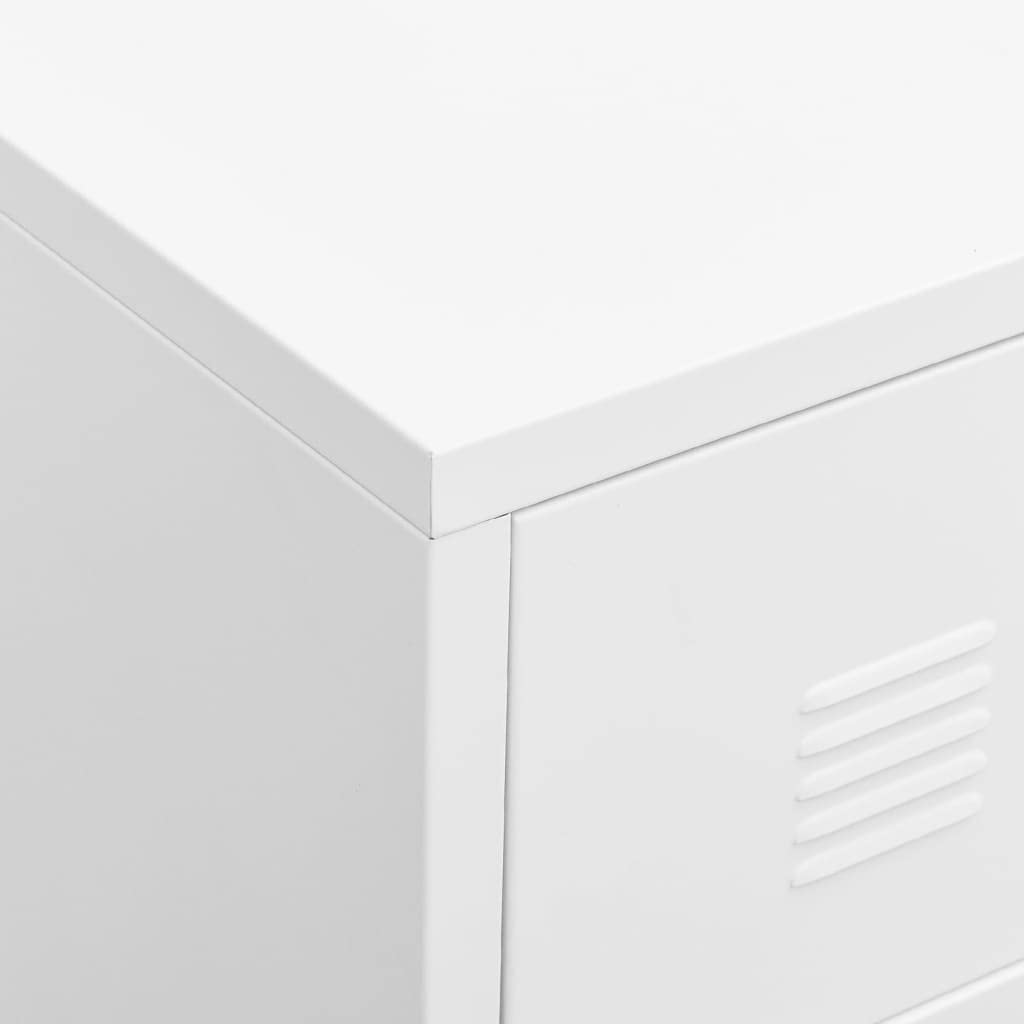 vidaXL Mueble de TV Industrial Aparador Armario Auxiliar Soporte Consola Cajón Televisión Sala Estante Almacenaje Mueble Salón Metal Blanco